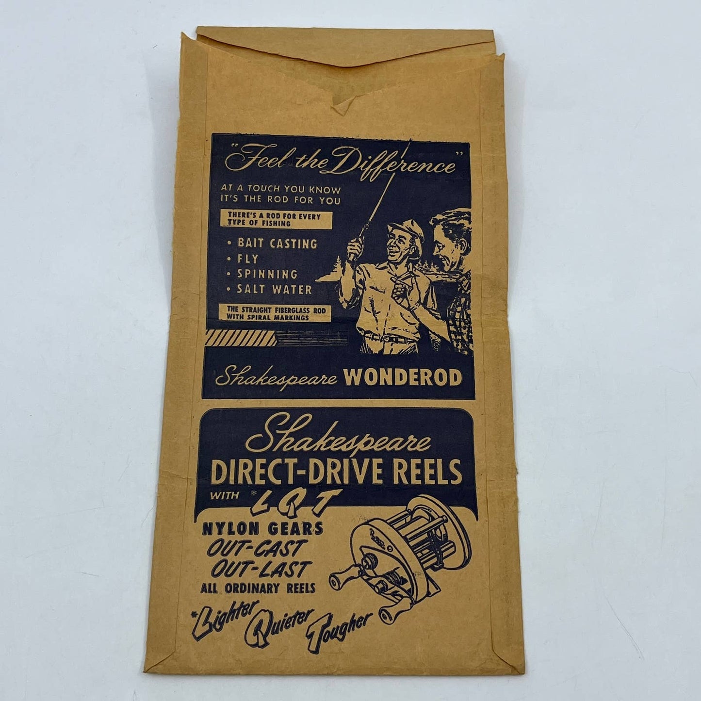 1950s Shakespeare Spin-Wondereel Fishing Reel Advertising Package Envelope AC9