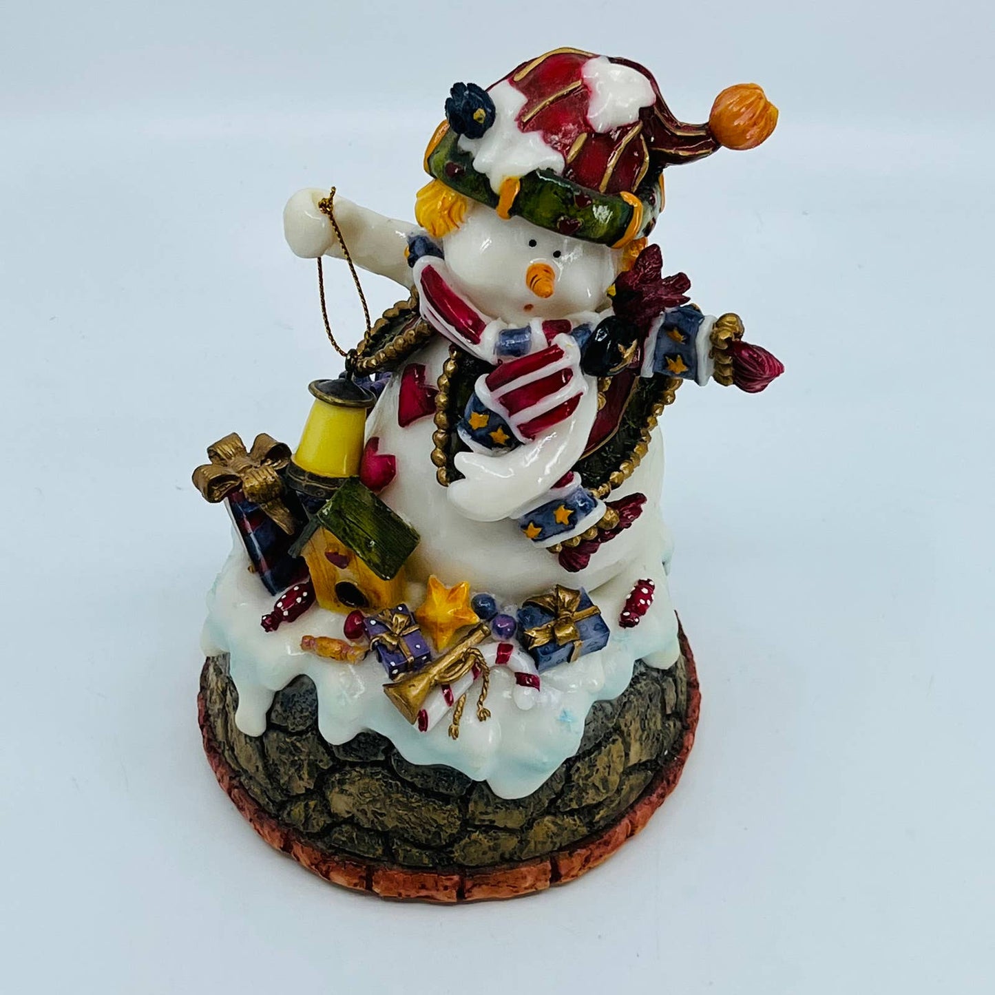 ENCHANTED FOREST MUSIC BOX WIND UP MUSICAL SNOWMAN/JINGLE BELLS, WORKING, 7" TC1