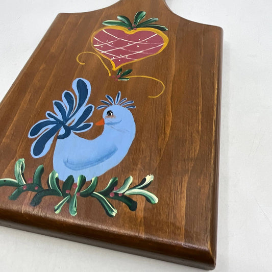 Vintage Kitsch Decorative Cutting Board Hand-painted Bluebird 5.5x11" TI3