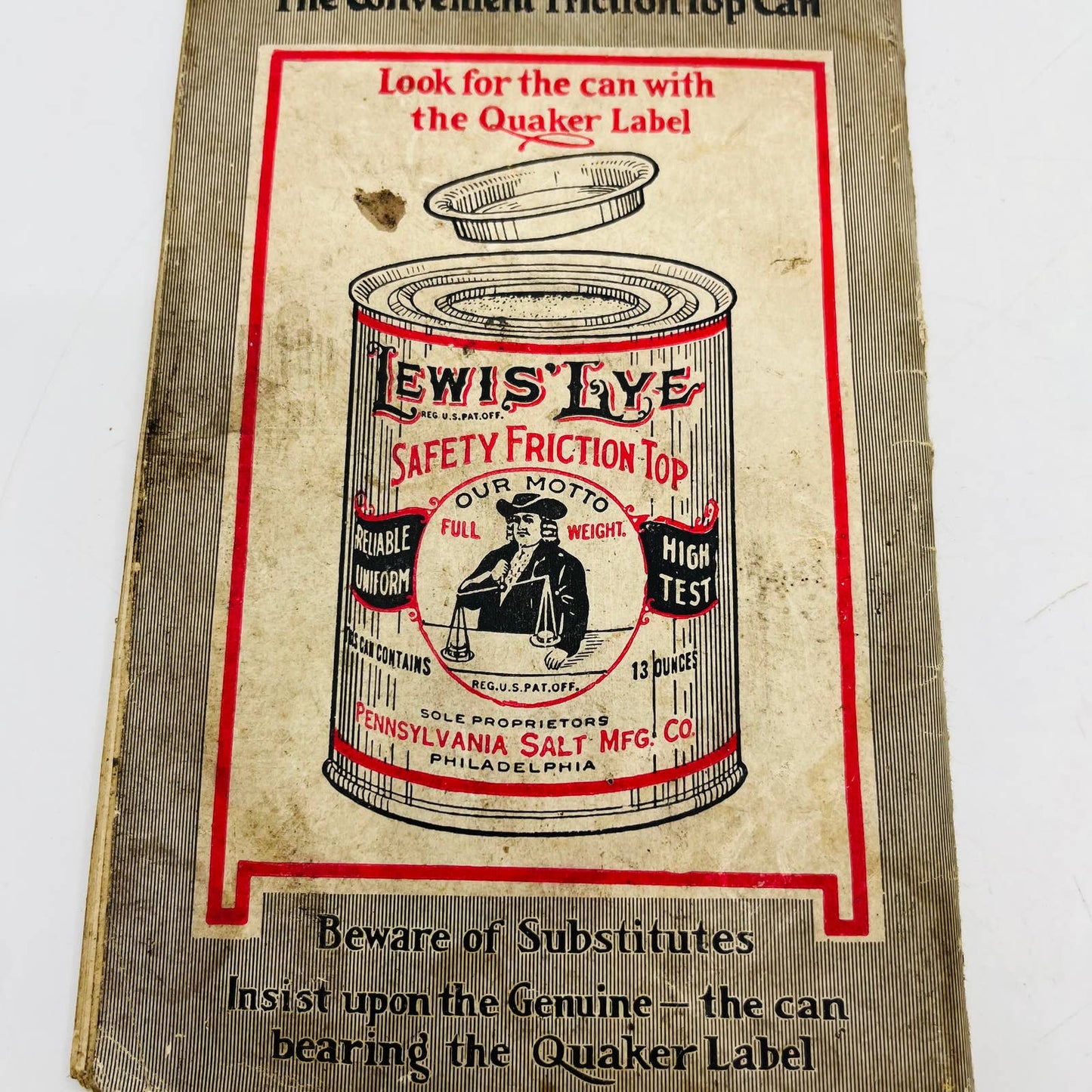 1930 Promotional Booklet The Truth About A Lye - Lewis’ Lye Pennsylvania Salt C8