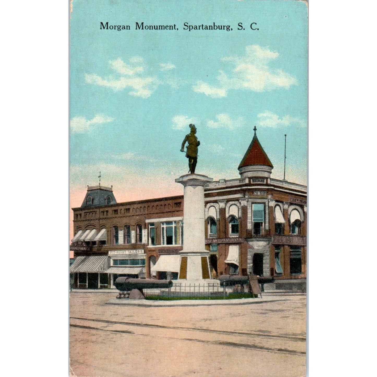 Morgan Monument Spartanburg South Carolina c1910 Original Postcard TK1-27