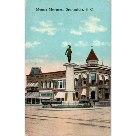 Morgan Monument Spartanburg South Carolina c1910 Original Postcard TK1-27