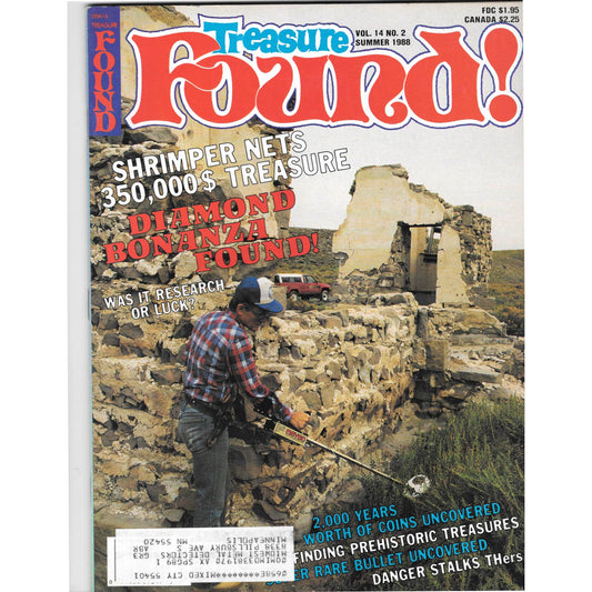 Treasure Found! Magazine 1988 Summer Metal Detecting Gold Diamonds M2