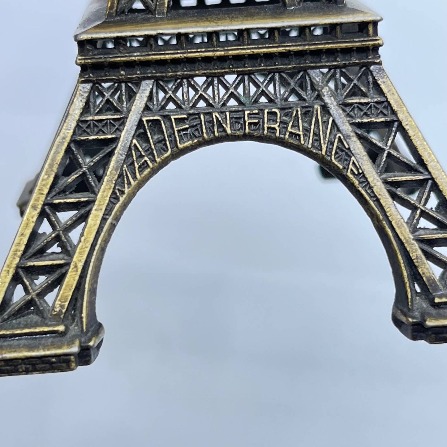 Vintage Metal Eiffel Tower Statue Made in France 6” TF3